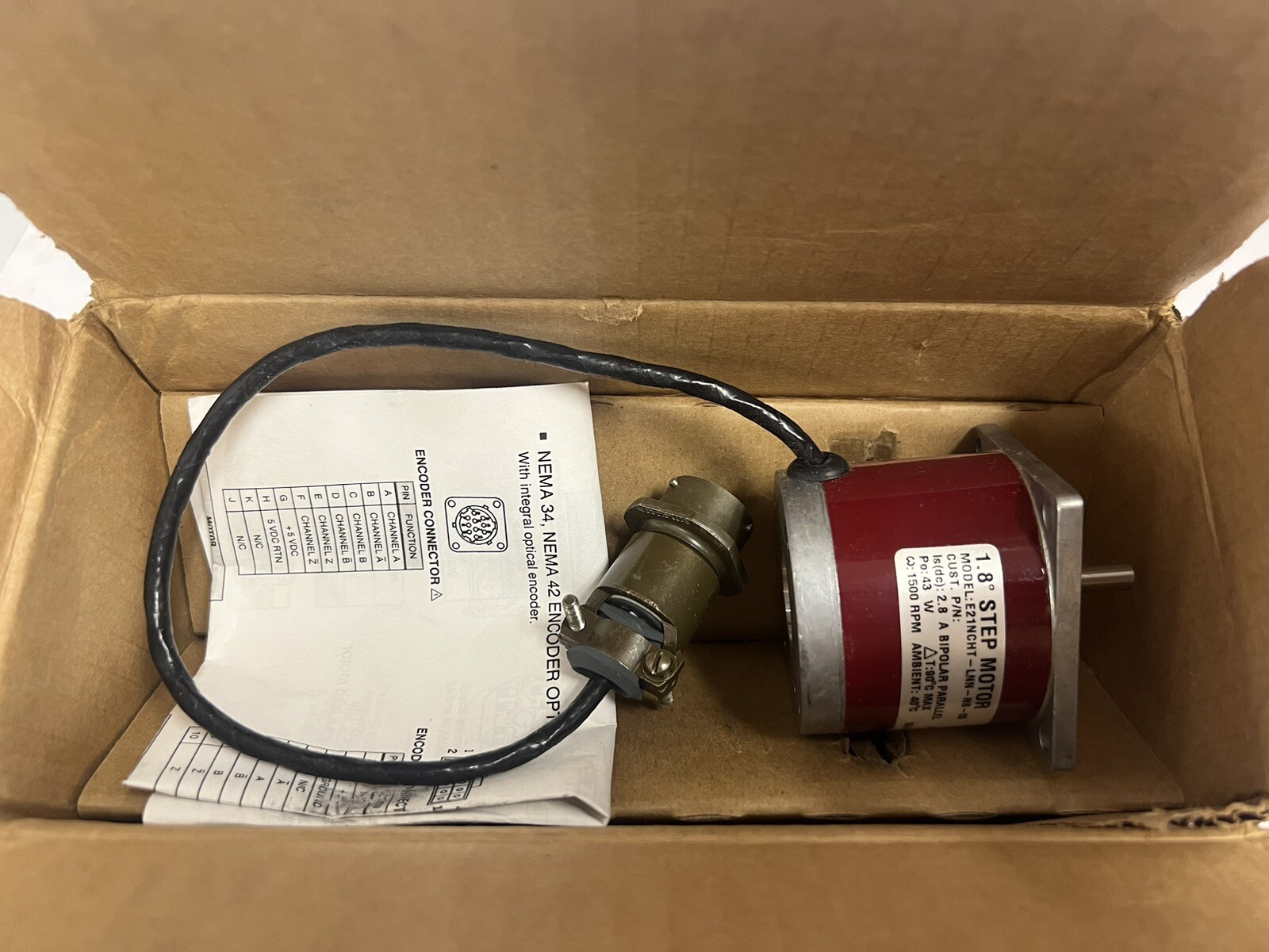 NEW Pacific Scientific Step Motor MODEL:E21NCHT-LNN-N8-00