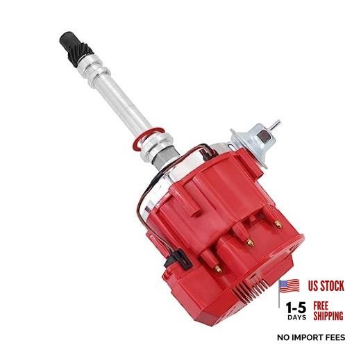 HEI Distributor for Chevy SBC BBC 305 350 454 5.0L 5.7L 7.4L 8.2L V8 - Red Cap