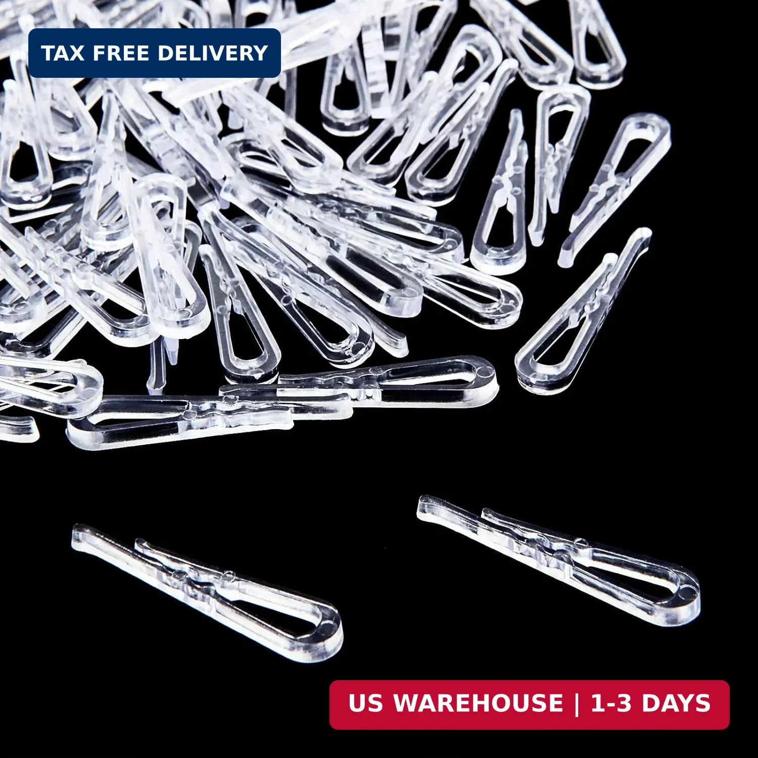 ZOEYES 2000Pcs U Shape Plastic Alligator Clips, 1.5"Transparent Plastic Clothesp