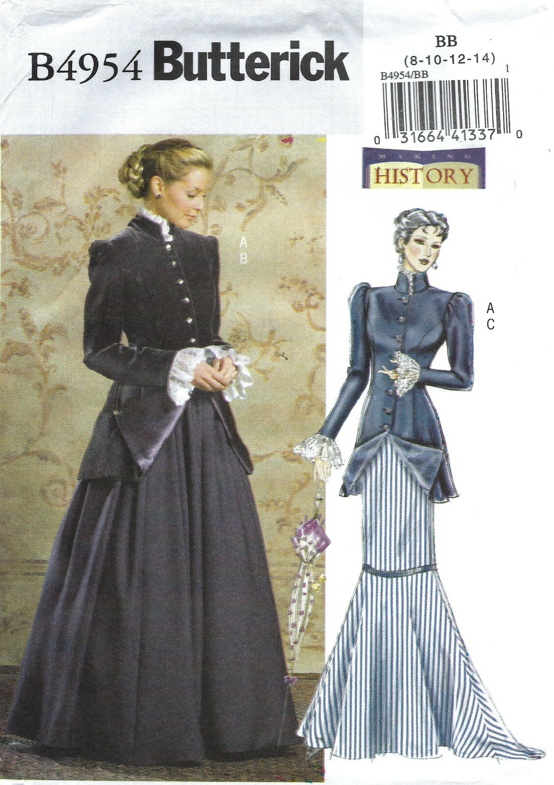 Butterick B4954 Victorian Edwardian 20th Century Jacket & Skirts Sz 8-14 UNCUT