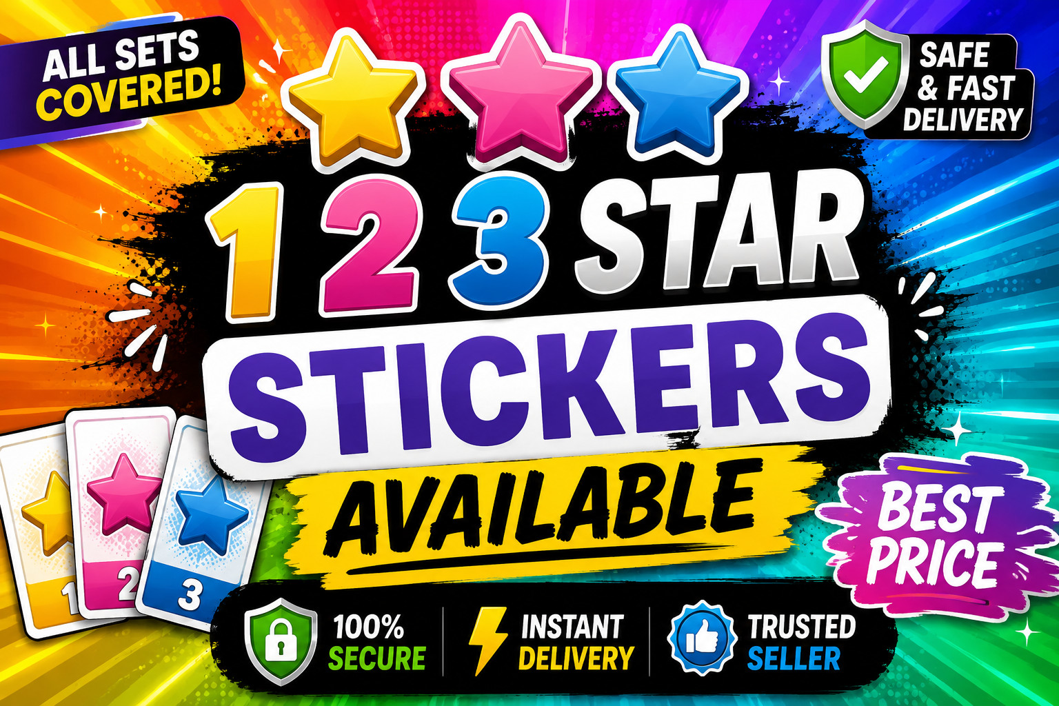 1-2-3 star stickers available here:- Monopoly Go (Fast Delivery) Stickers Go
