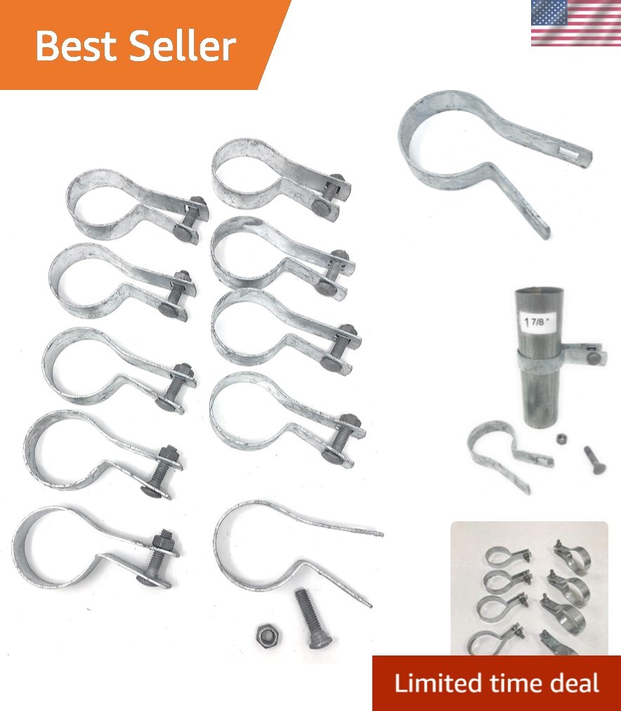 10 Pack Industrial Alloy Steel Tension Bands with Bolts for Chain Link Fencing