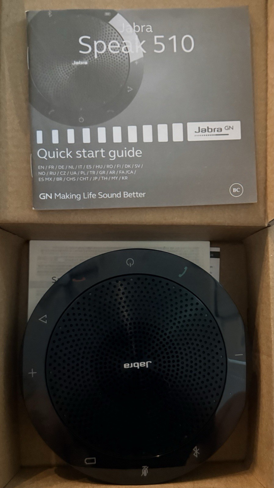 Jabra Speak 510 Portable Bluetooth Speakerphone USB.