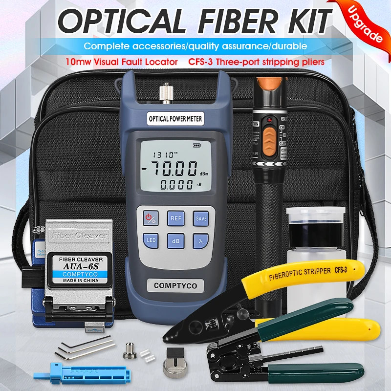 FTTH Fiber Optic Tool Kit with Fiber Fibra Optica Power Meter and 10mW Visual Fa