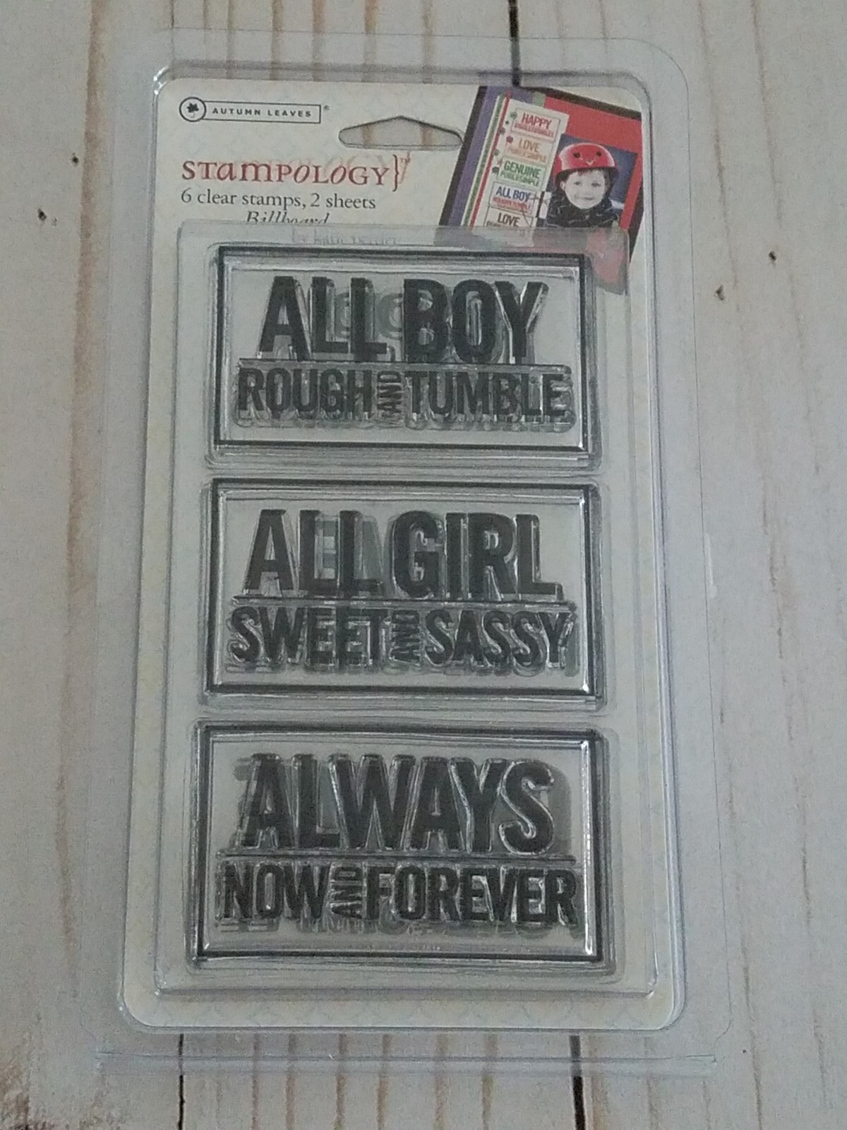 Stampology BILLBOARD Clear Samps 6pc Cling Rubber by Autumn Leaves Crafts New