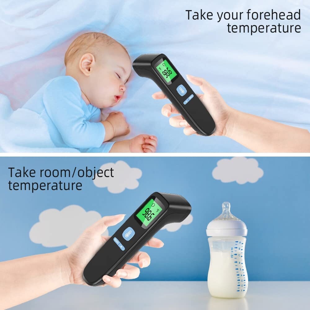 Thermometer Adults Kids Baby Digital Infrared Non-Contact Fever Alarm Memory LCD