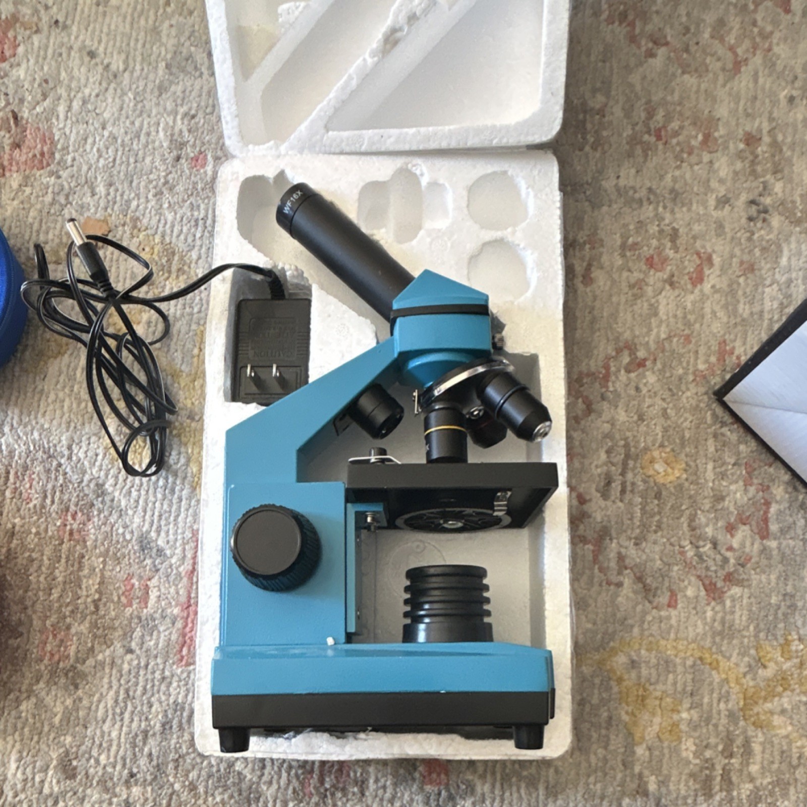 Levenhuk Rainbow 2L PLUS Biological Microscope 64-640x Blue Metal Double LED