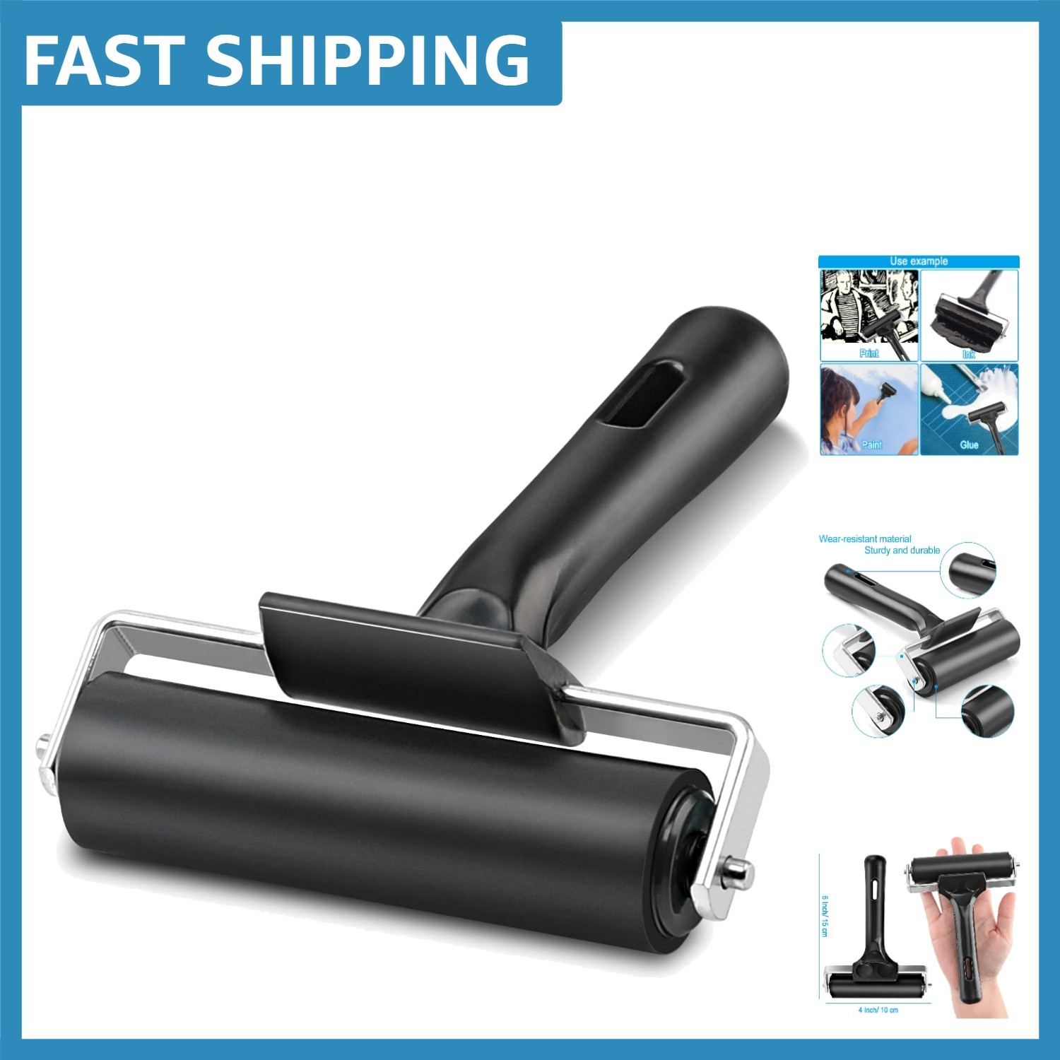 Durable 4-Inch Rubber Tool – Ideal for Stamping and Anti-Skid Applications