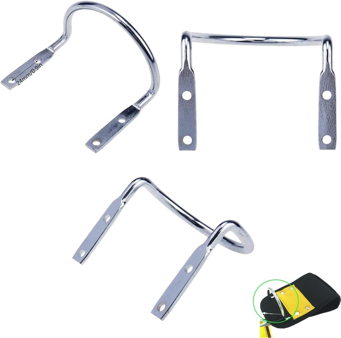 3 Pack Hammer Holder Loop Replacement U Steel Wire Wall Mount Hook for Work Belt