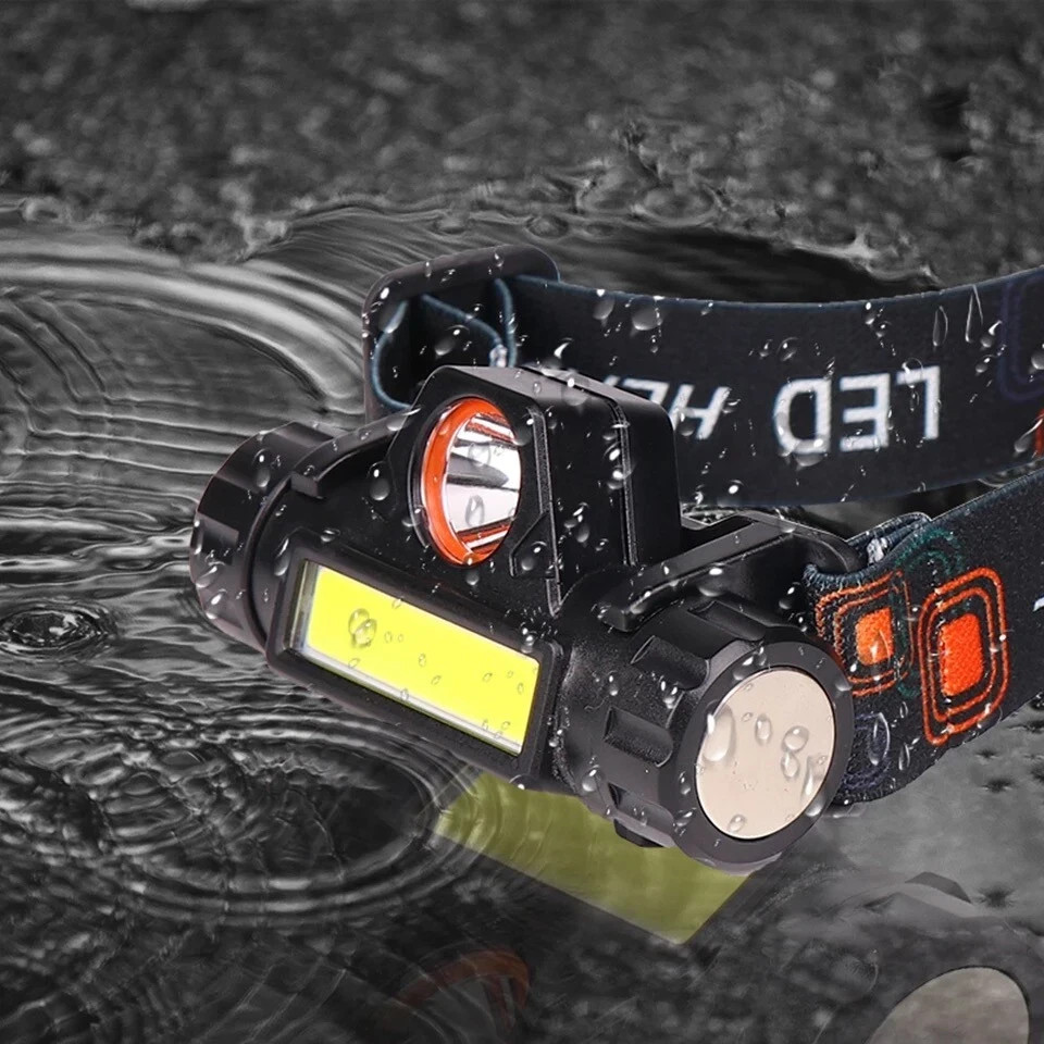 2 Pack USB Rechargeable Waterproof LED Headlamp Headlight Head Light Flashlight