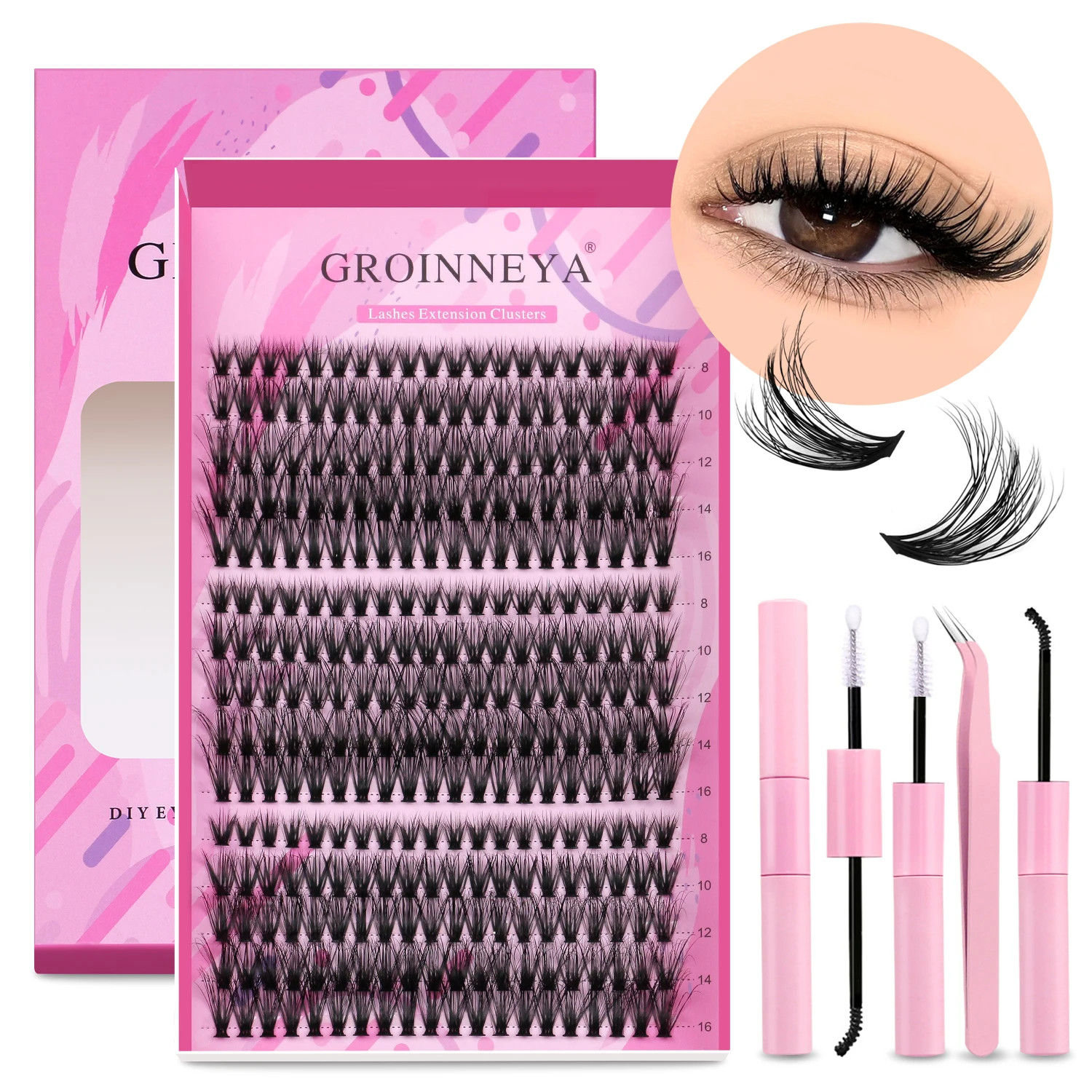 DIY Lash Extension Kit Individual Lashes Cluster Mix Eyelashes Full Se