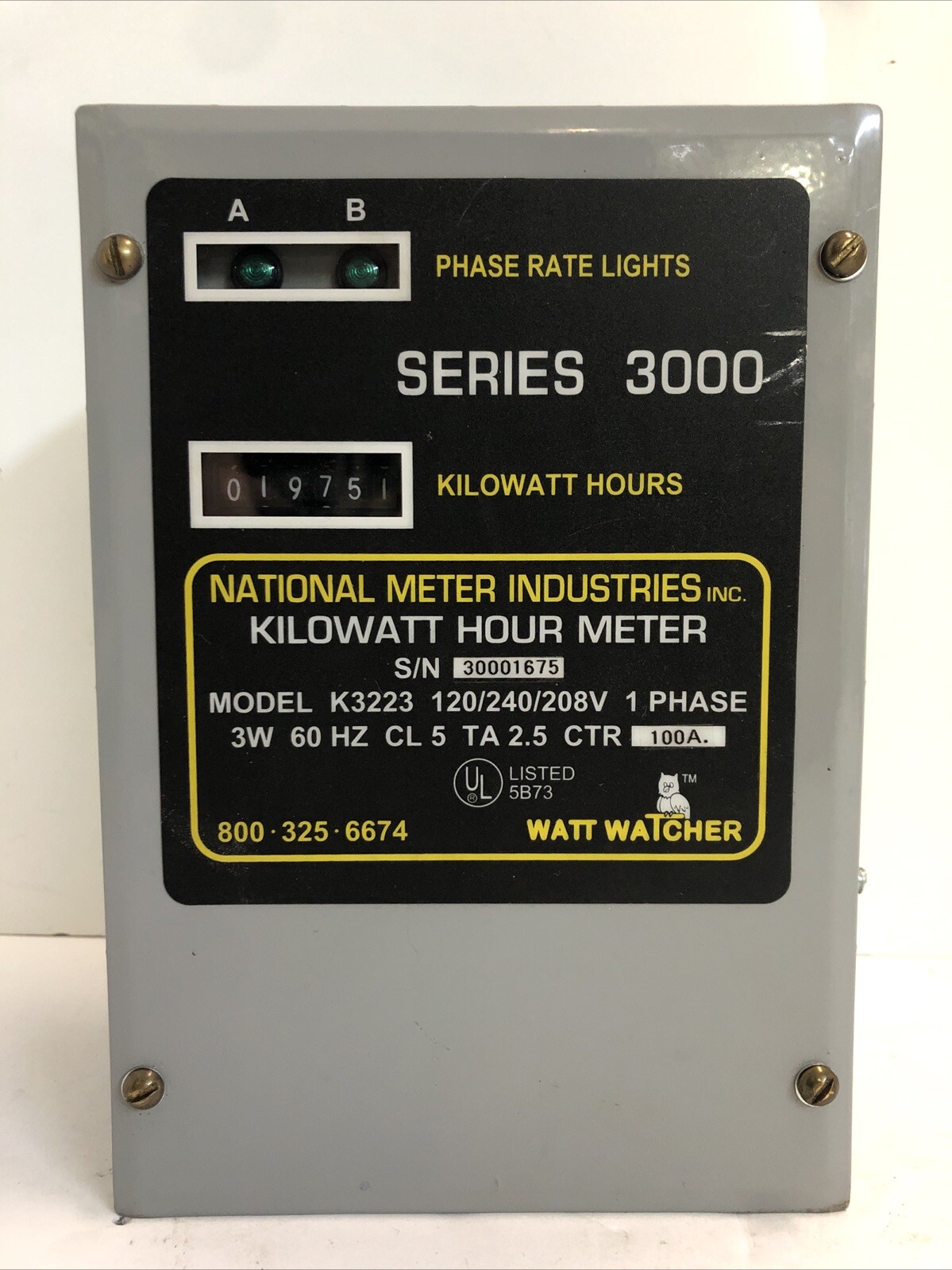 National Meter Industries Series 3000 Kilowatt Hour Meter - K3223