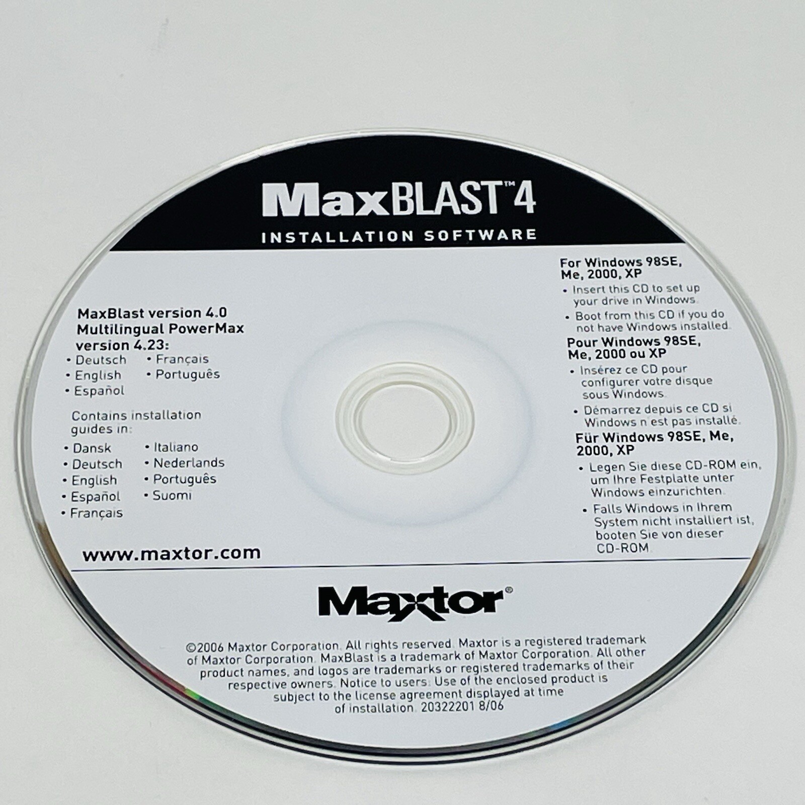 MaxBlast 4 Installation Software Version 4.0 2006 for windows