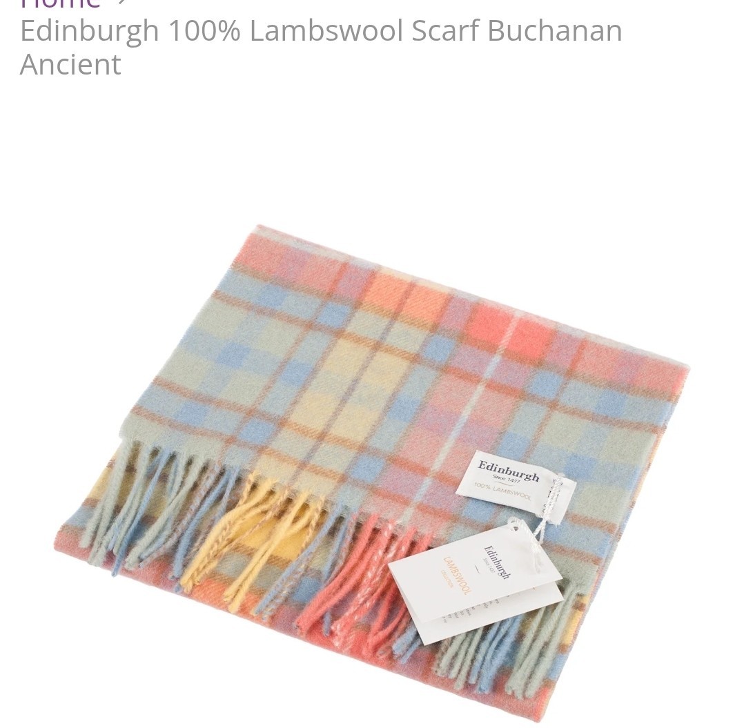 EDINBURG Scarf 100% Lambswool Buchanan Ancient Multiplecolors