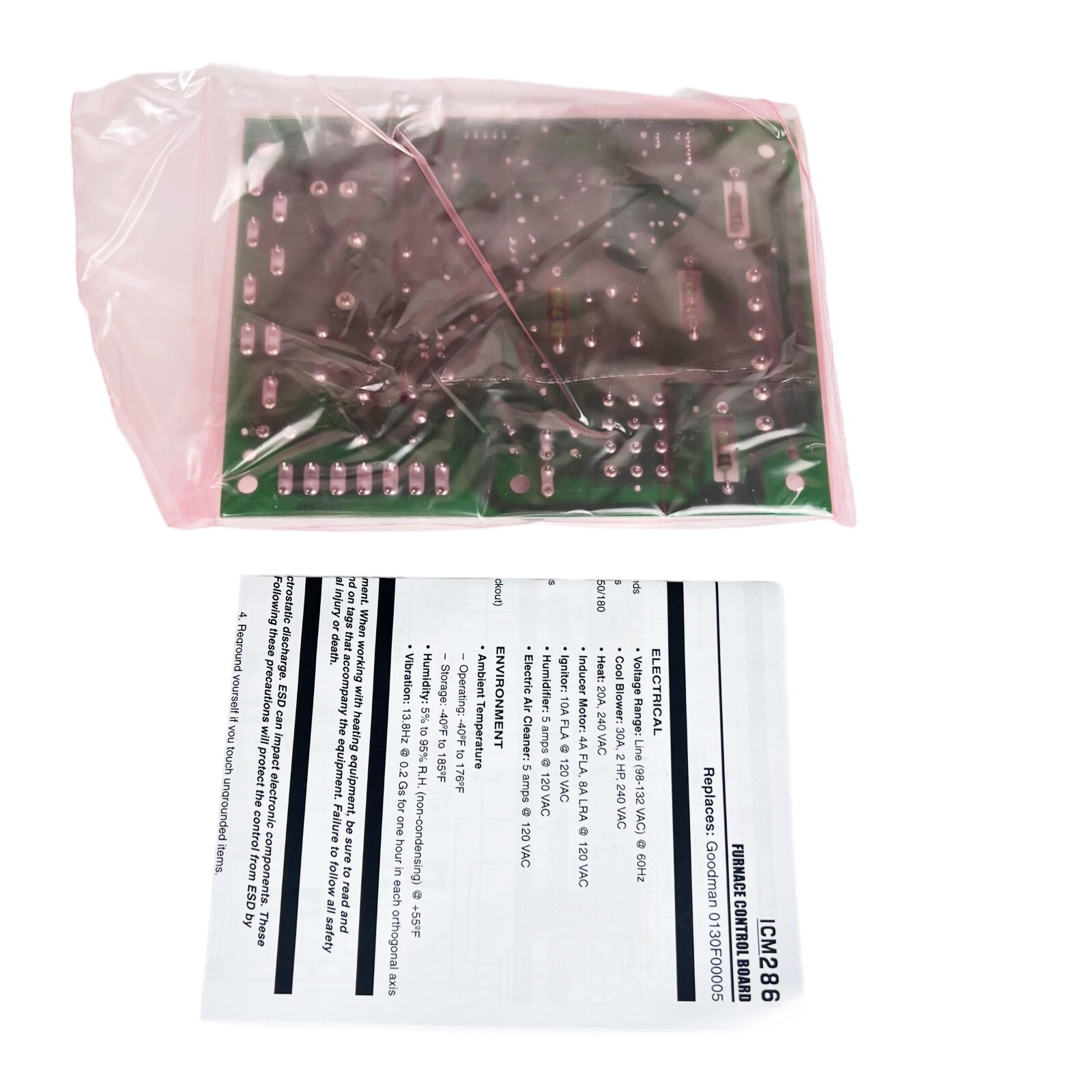 ICM286 Furnace Control Board replaces Goodman PCBBF112S B1809926S 0130F00005S