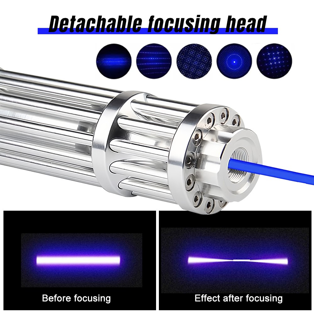 Blue Burning Laser Pointer 450-n-m Adjustable Visible Beam Dot Light