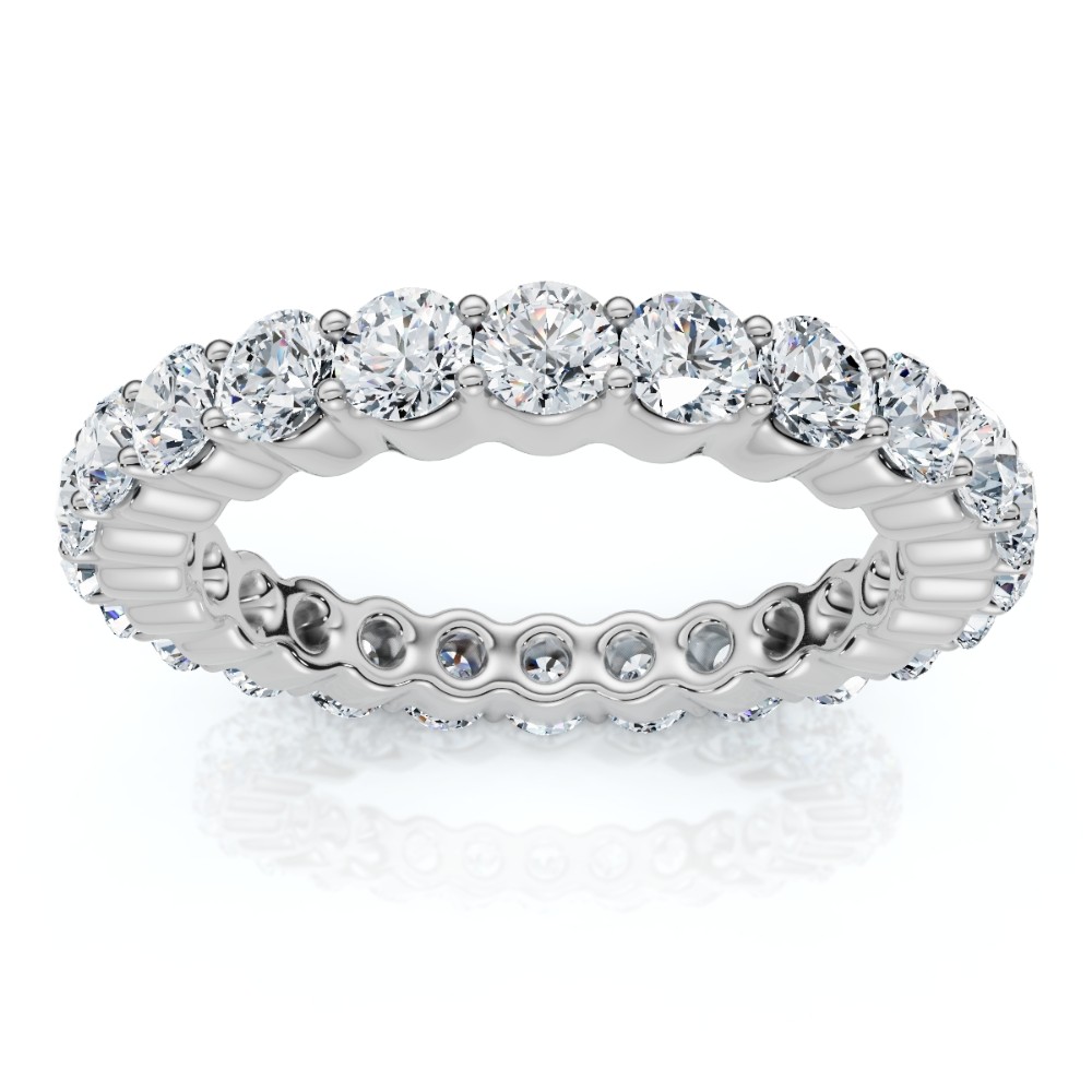 G/VS 1 - 5Ct Round Diamond Eternity Ring Lab Grown 14k White Yellow or Rose Gold