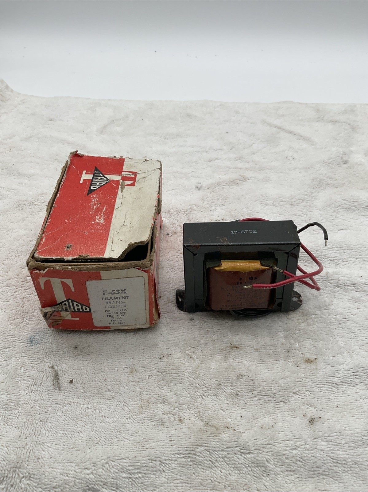 Vintage Triad F-53X Filament Transformer Made In The USA !!!S1