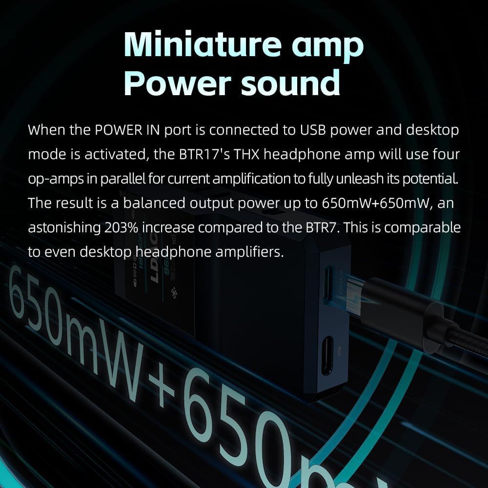 FiiO BTR17 Bluetooth 5.4 USB DAC AMP with LDAC, aptX Lossless. (Blue)