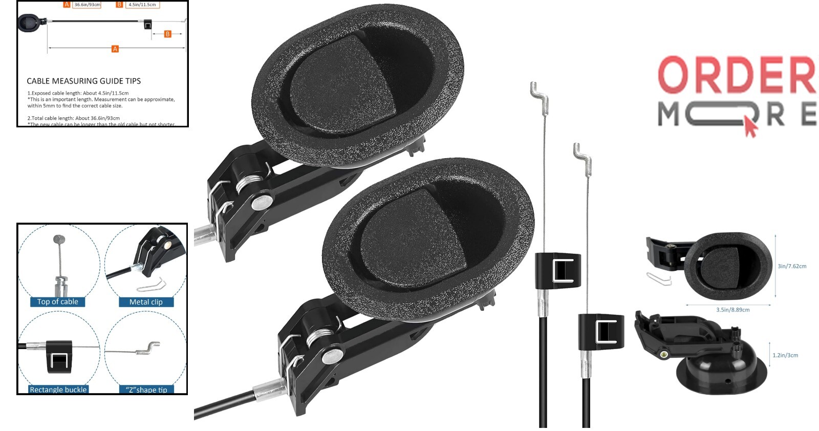 Recliner Mechanism Parts Plastic Metal Handle Cable Replacement Kit for Sofa