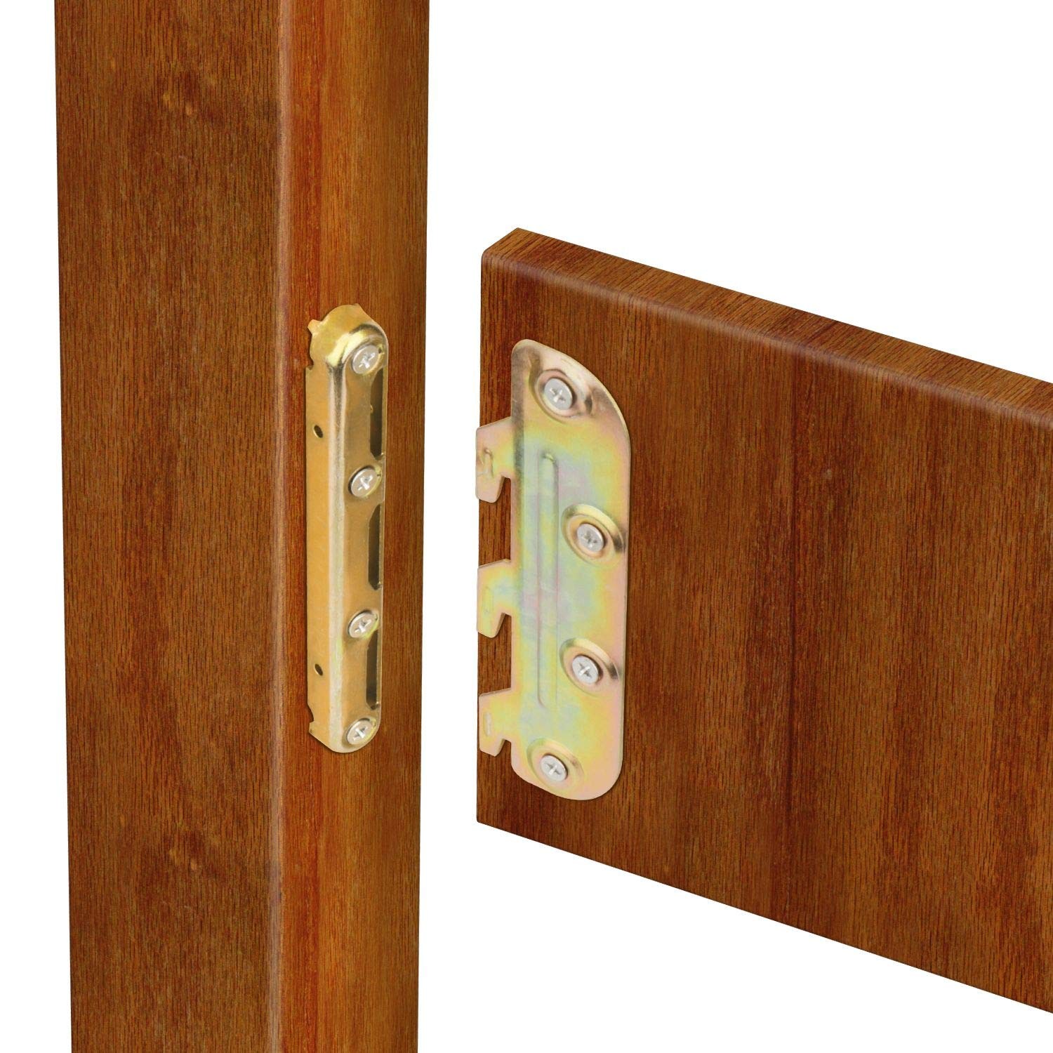 4 PCS Surface Mounted Bed Rail Brackets Hardware Wood Headboards Footboards