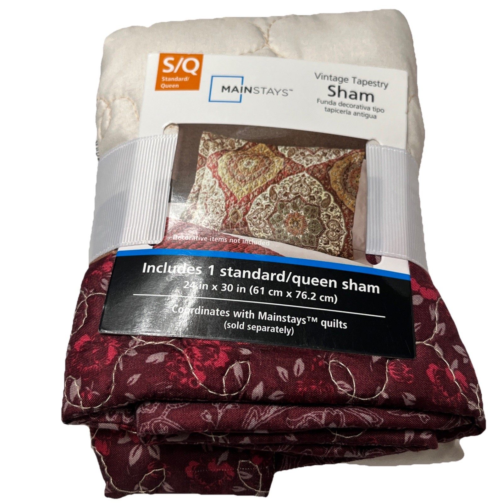 1 Hudson Essex Standard/ Queen Sham 20in X 26in Brick Star NEW