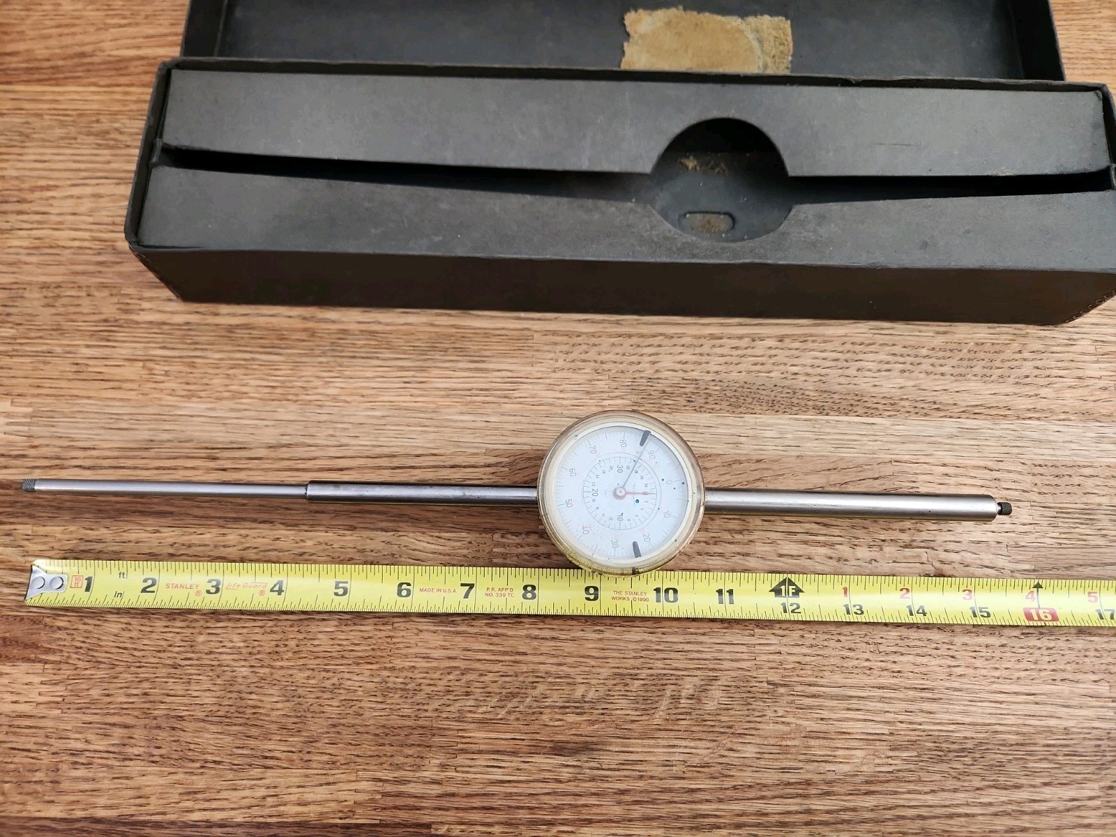 Kafer Long Range Dial Indicator, 0-4" Range, Magnetic Back Mount