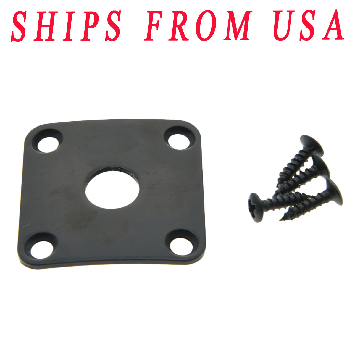 KAISH Curved Metal Jack Plate Square Jackplate w/Screws For Gibson LesPaul Black