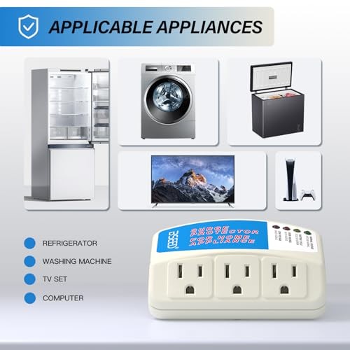 Voltage Protector, 3 Outlet Plug in Surge Protector for Home 008 1 PACK