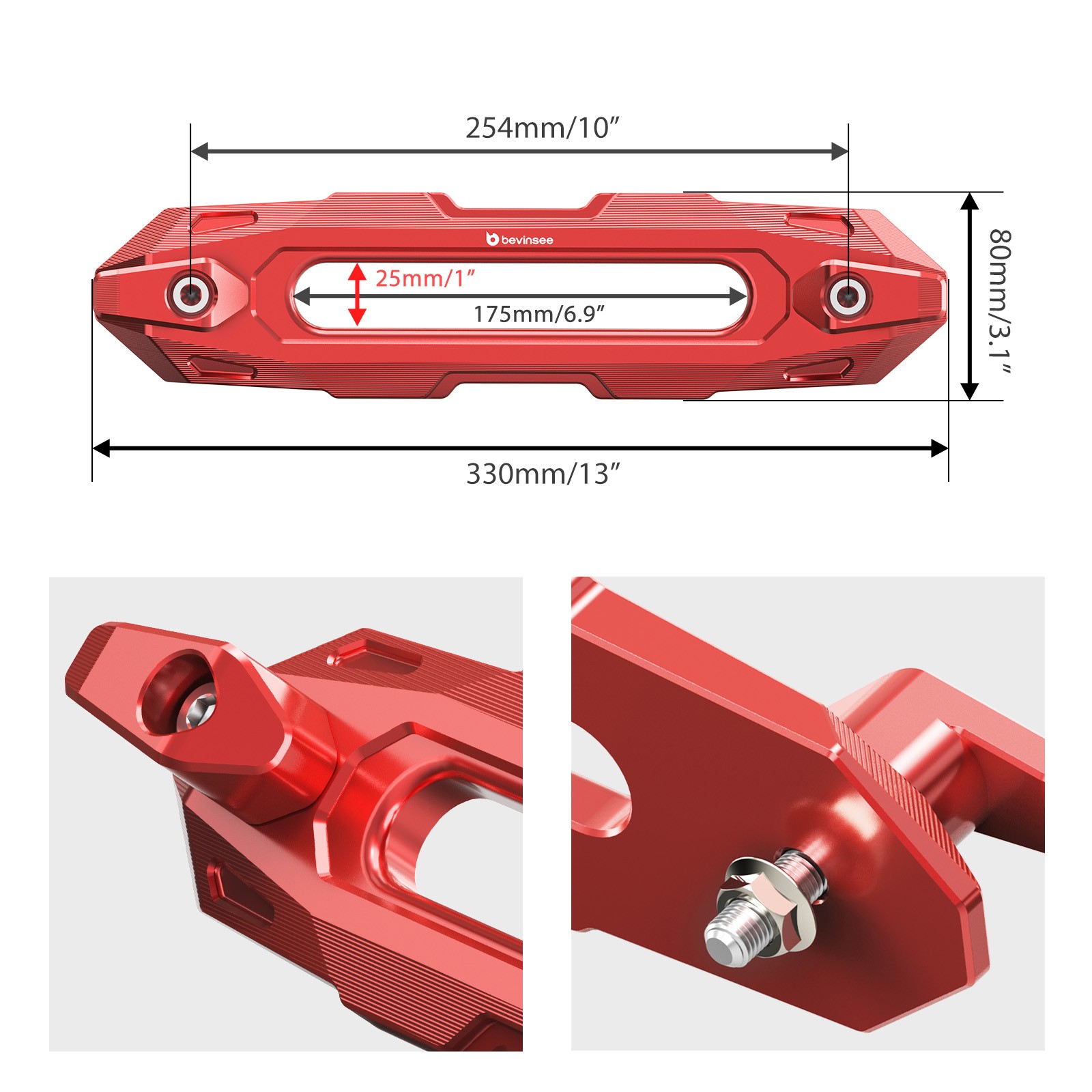 Recovery 10 inch Winch Fairlead Cable Guide Mount Dual-Hook Securing Design