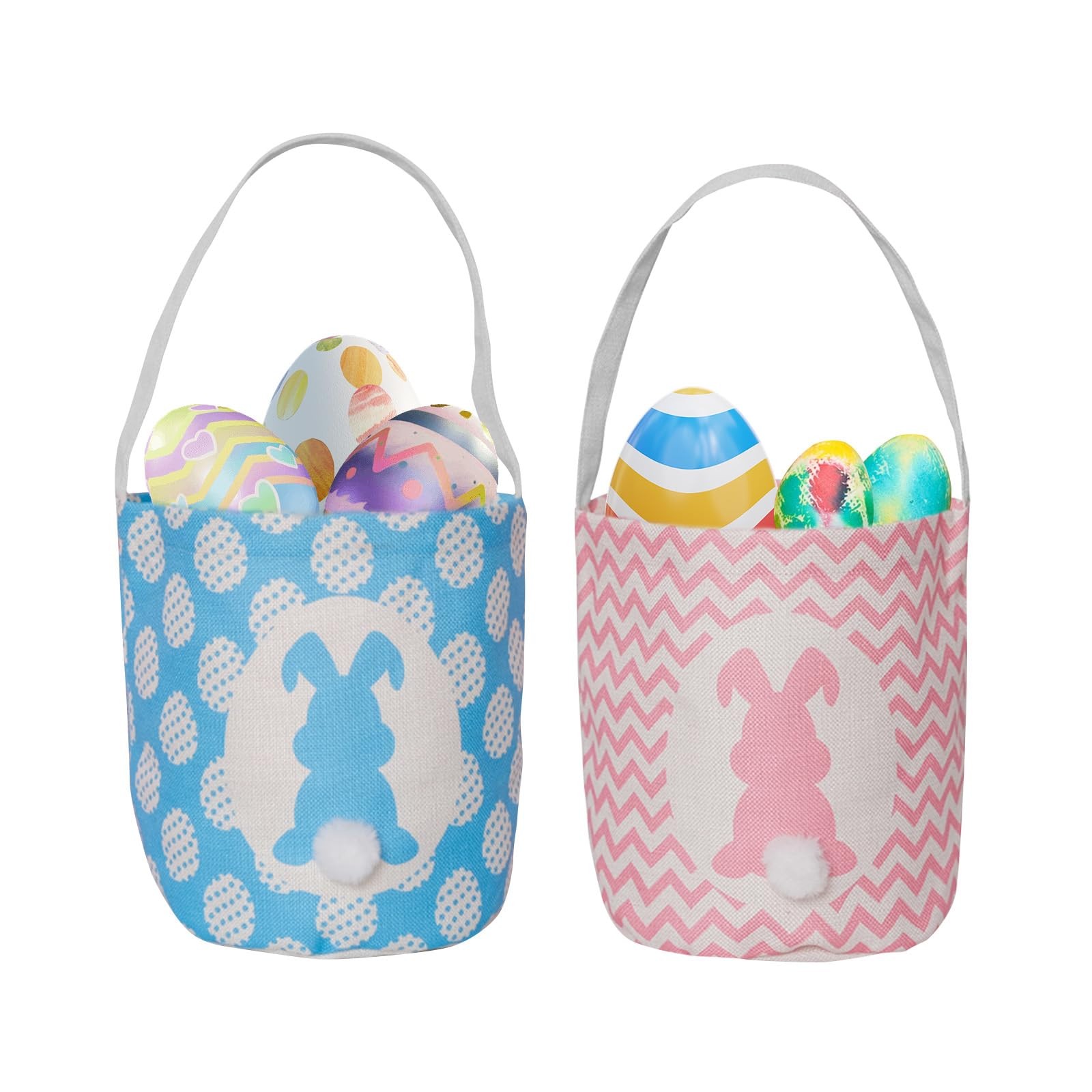 Paoicole 2 Pcs Easter Egg Baskets for Kids, Easter Eggs Hunt Basket for Kids ...