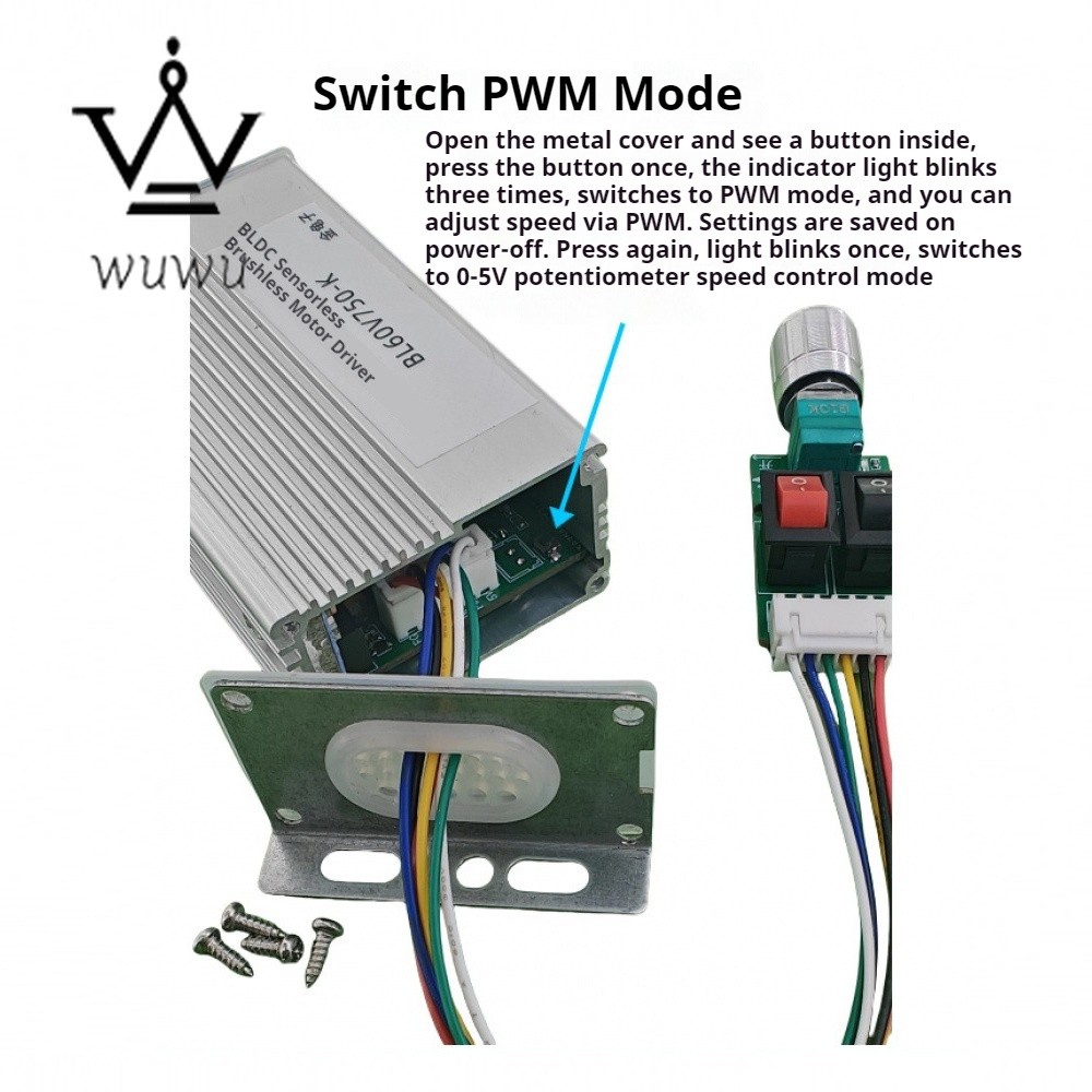 DC6-60V Three-phase DC Brushless Motor Driver Module 750W BLDC Brushless Motor