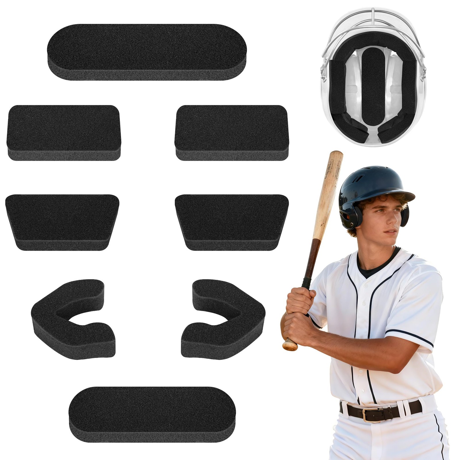 Batting Helmet Padding, 0.79 Inch Thickened Universal Helmet Padding Fit Kit
