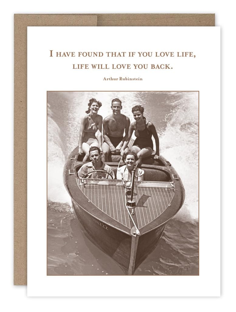 Shannon Martin Design If You Love Life Birthday Card, 4.5x6.25", Copper & Sepia