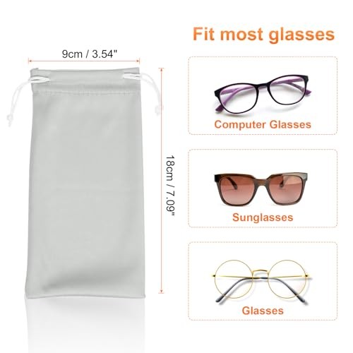 5pcs Eyeglass Pouch Soft Microfiber Sunglasses Storage Bag Portable