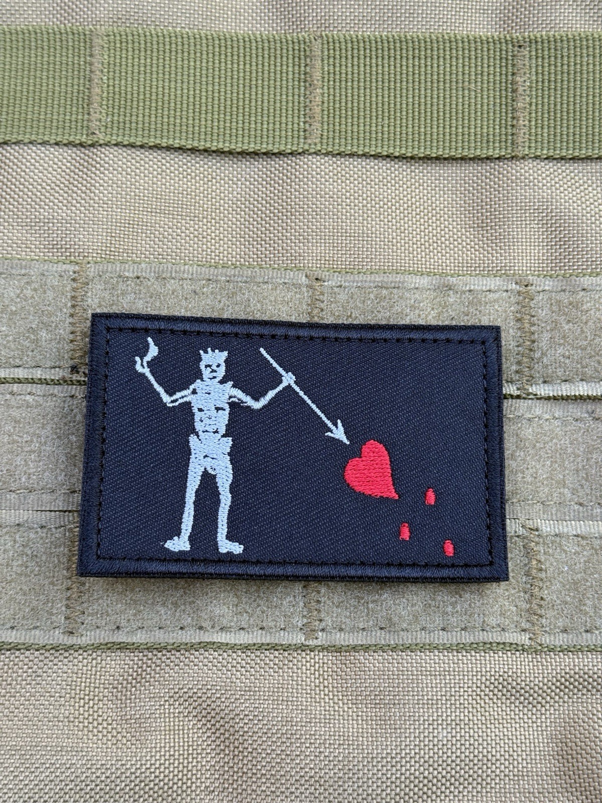 Blackbeard Pirate navy Seal DEVGRU Tactical morale Patch Hook Loop 3.2” Black