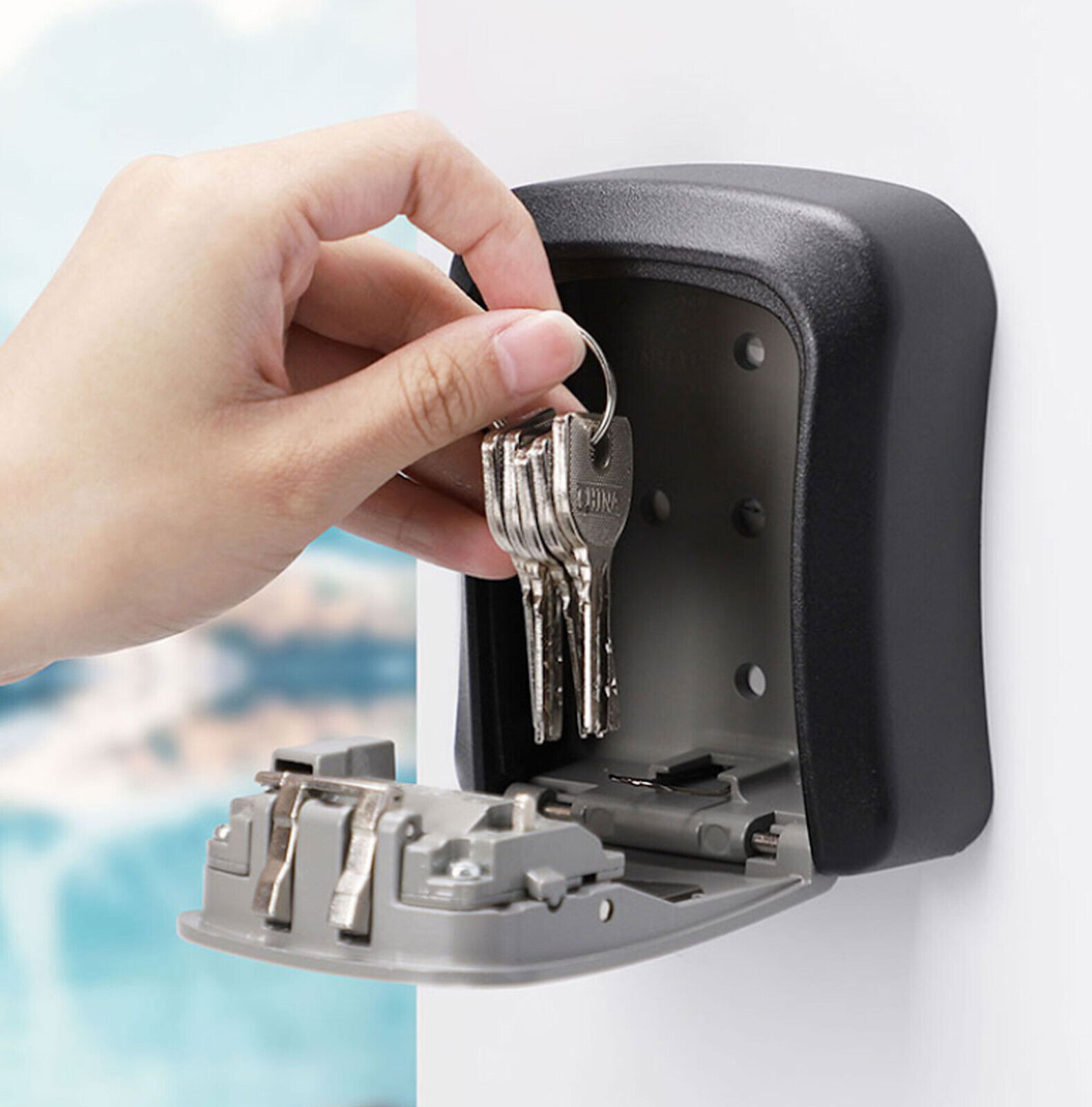 Digit Combination Key Lock Box Wall Mount Safe Security Storage Case Organizer
