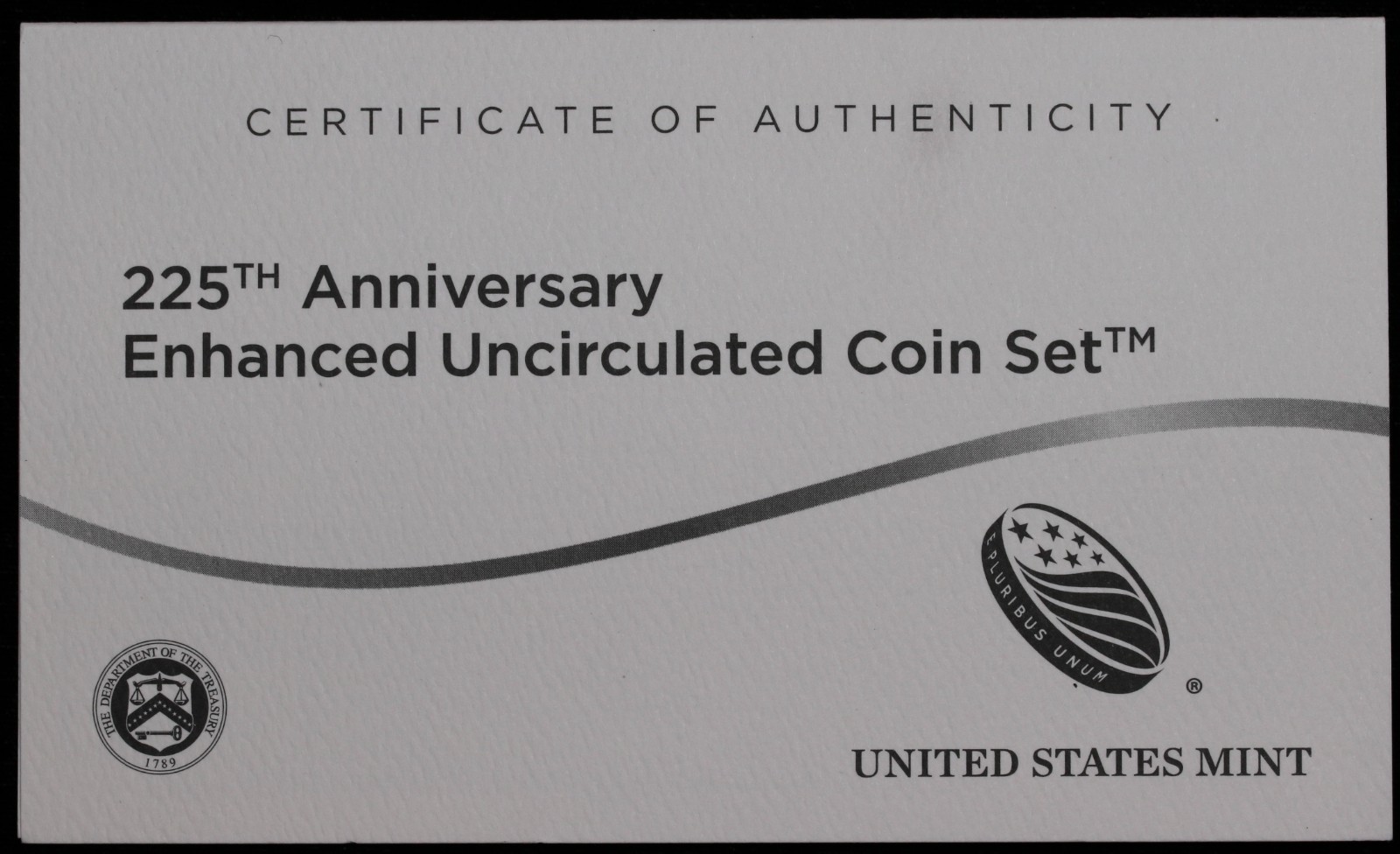 225th Anniversary Enhanced Uncirculated Coin Set #B539