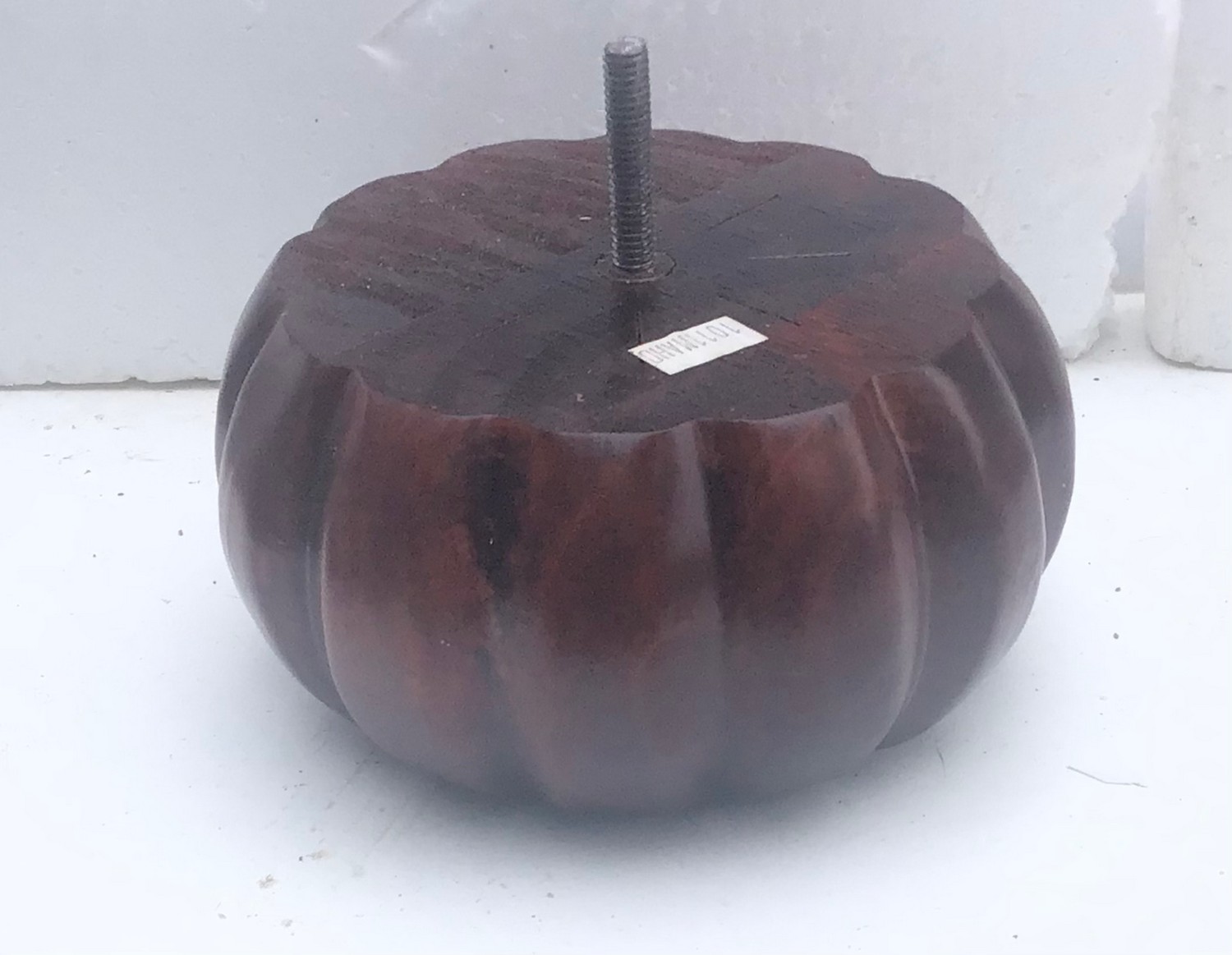 1011MAH Furniture Feet Chair Ottoman Sofa Mahogany Pumpkin Bun 3" tall 2 legs