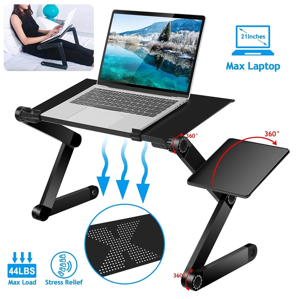 New 360° Adjustable Laptop Table Stand Lap Sofa Bed Tray Computer Notebook Desk