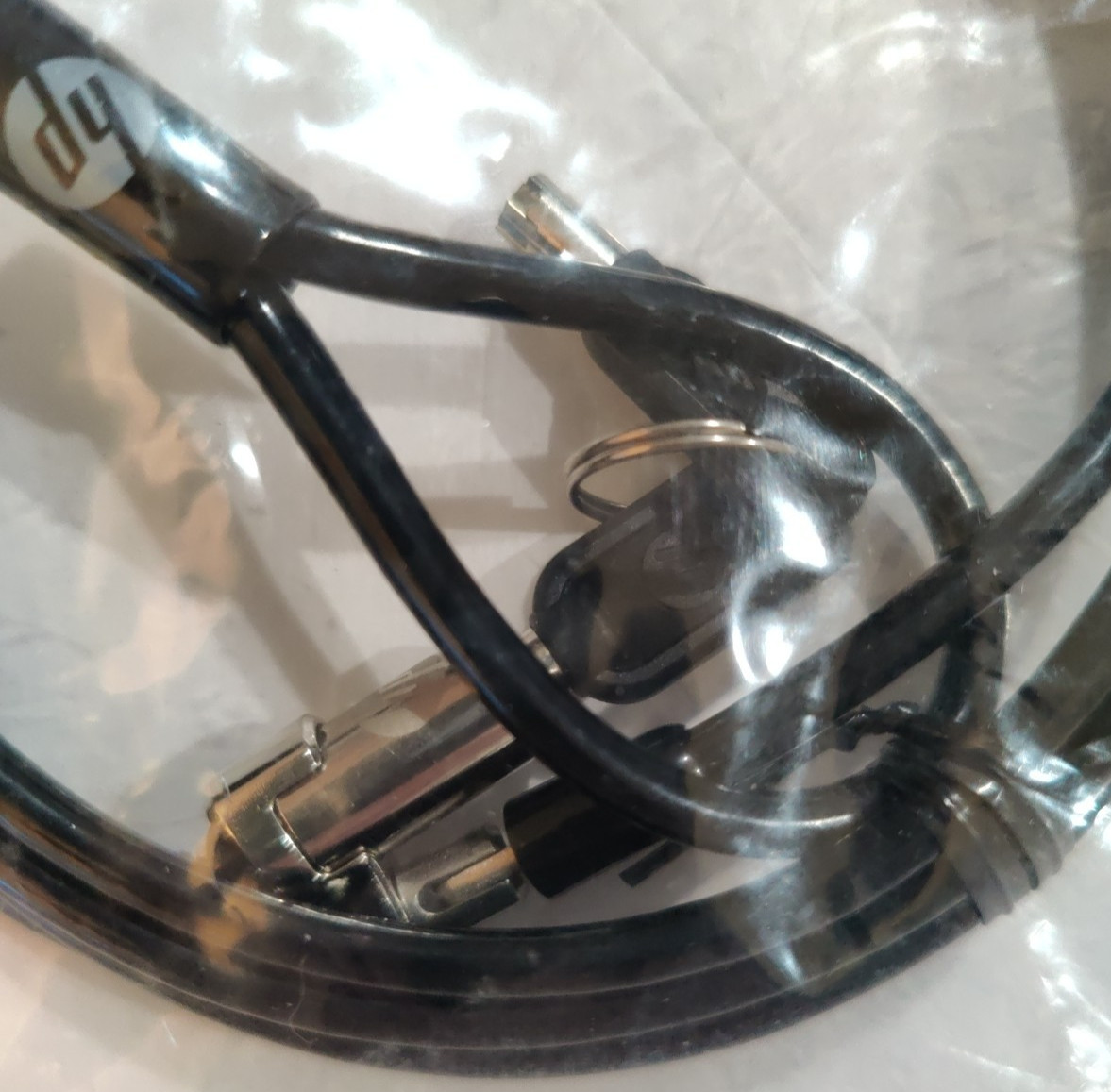 HP Keyed Cable Lock 10mm Security Lock T1A62AA Black