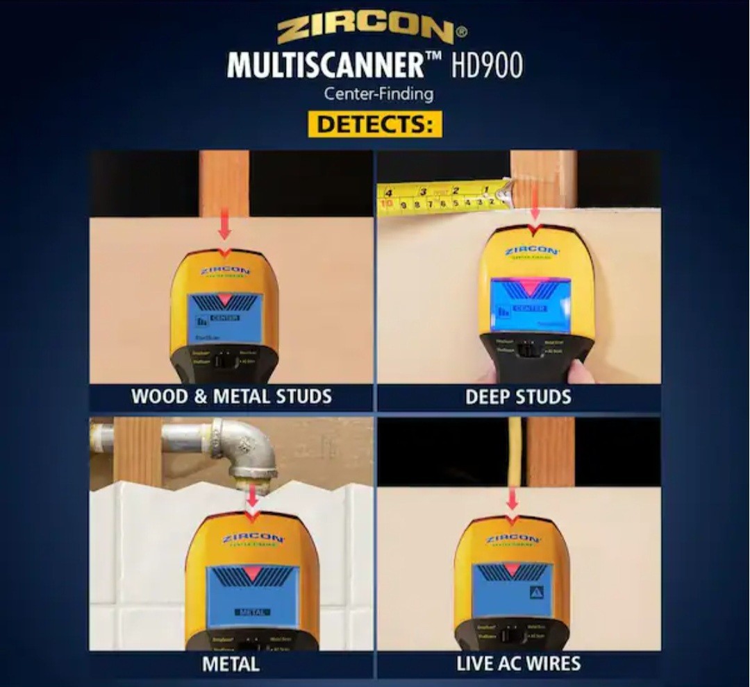 Zircon Multiscanner HD900 3" Multifunction Stud Finder
