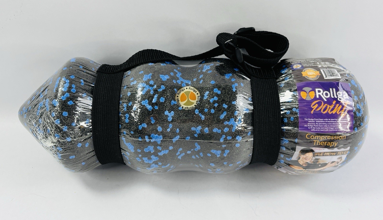 Rollga Point Foam Roller Compression Therapy Muscle Knot Relief Black Blue New