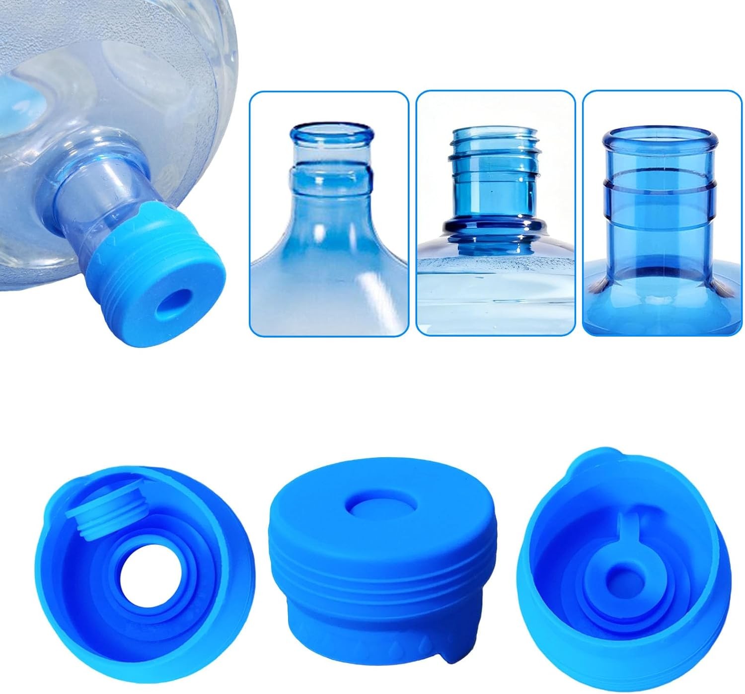 3 Pcs Reusable 5 Gallon, Water Jug Caps Leak Proof Bottle, Lids (55mm) Bottles N