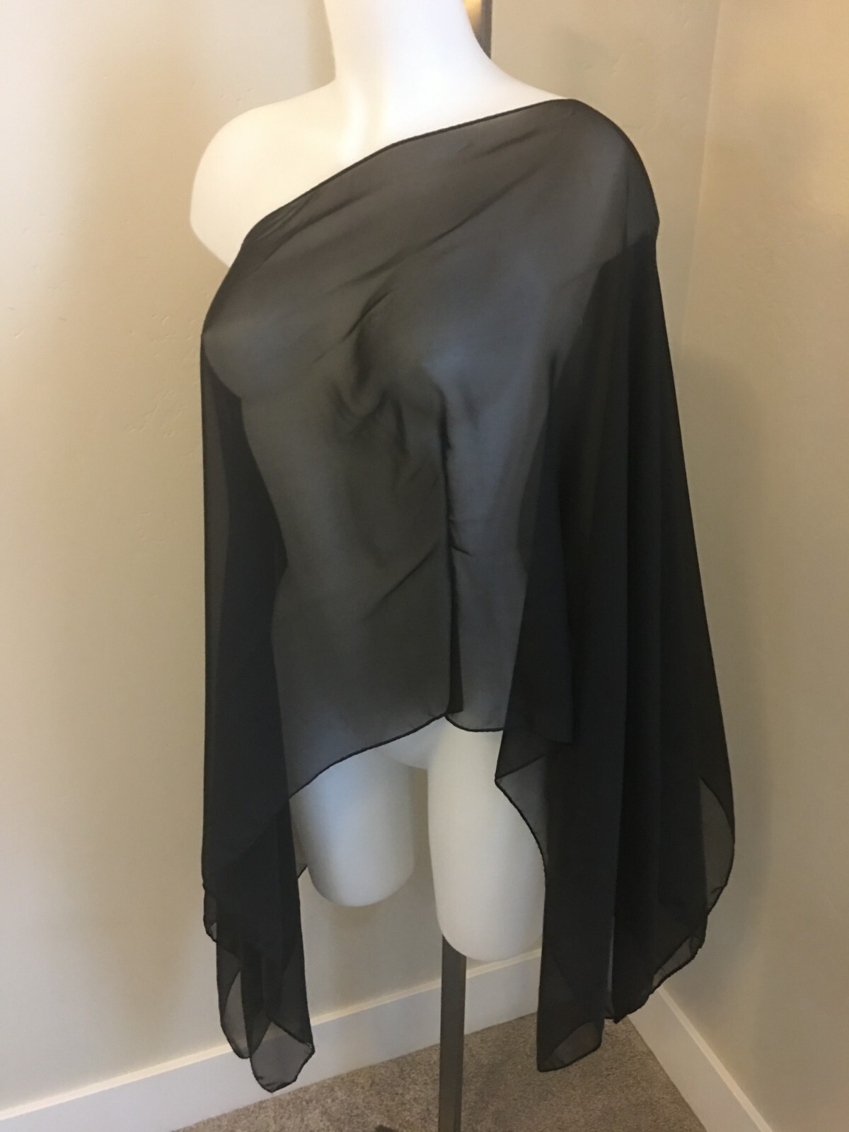Kokomo Women's  7 Way Scarf Wrap Black  Chiffon  One Size  NWT