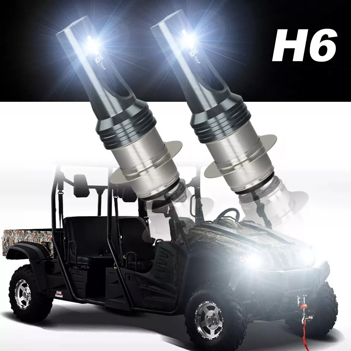 High Power HID LED Headlight H6 Bulb for Honda TRX 450R 05–06-07-08-09