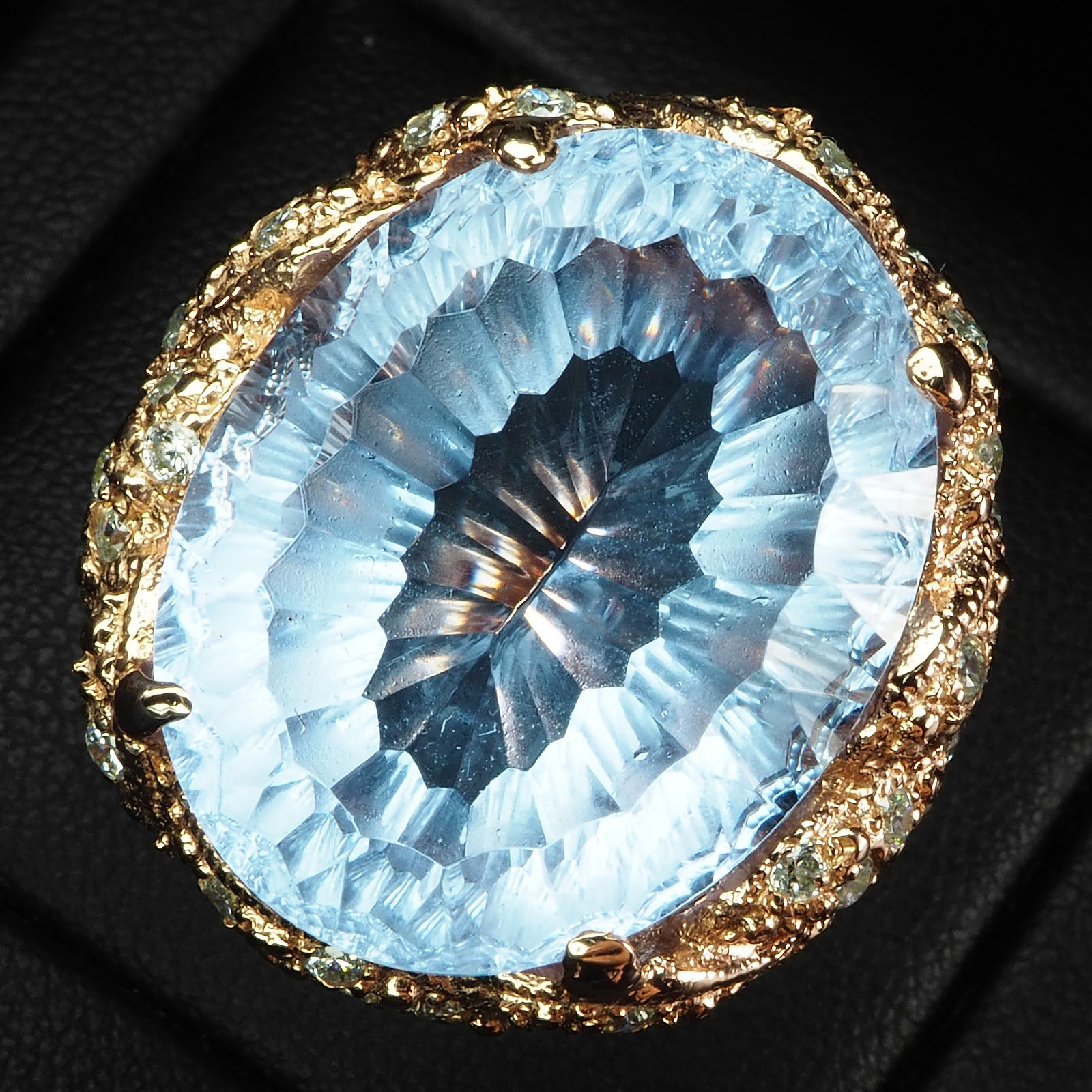 Concave Color Change Alexandrite 31.30Ct 925 Sterling Silver Rose Gold Rings