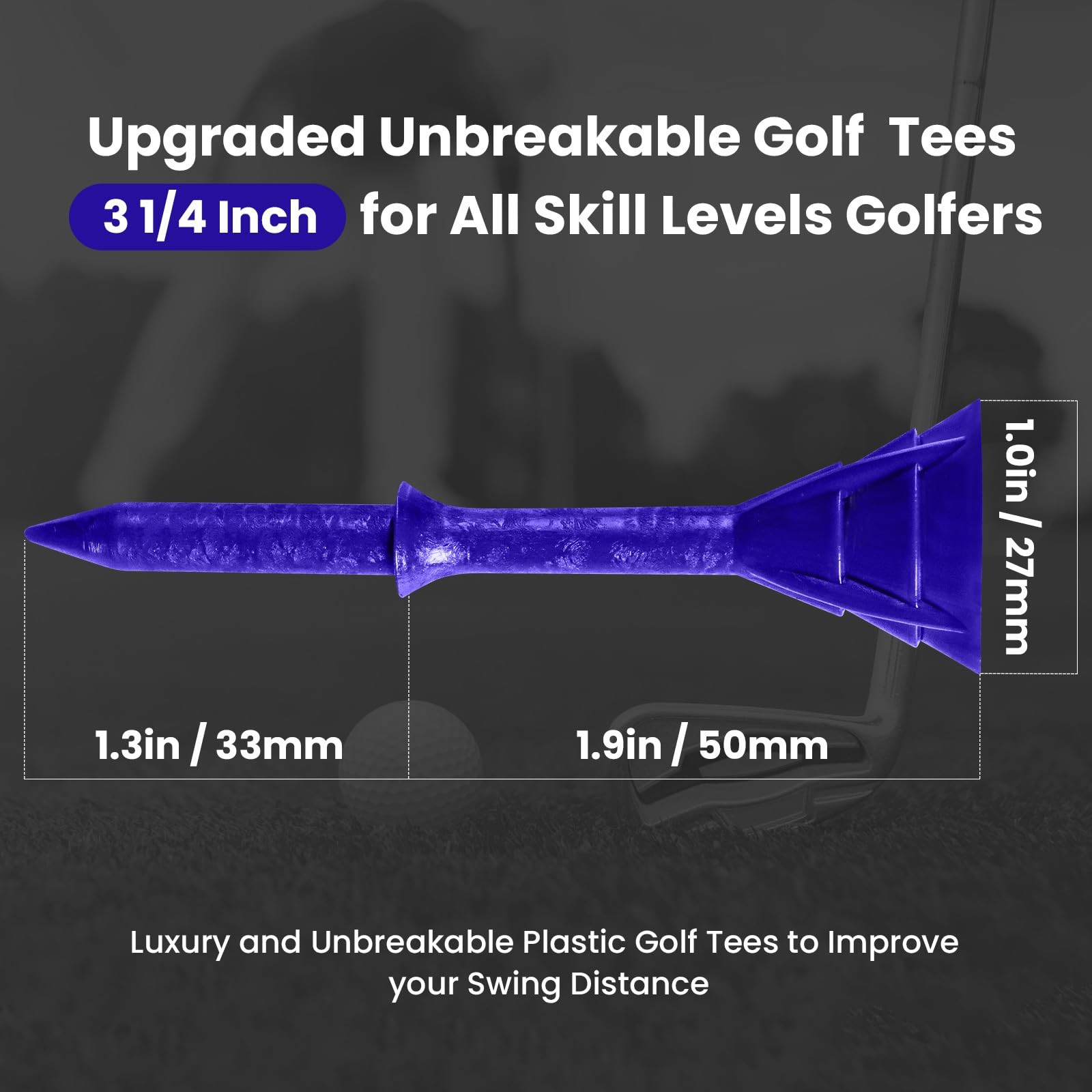 Golf Tees Plastic Tee 3 1/4 Inch 20 40 Pack Unbreakable Tee Durable Stable Go...
