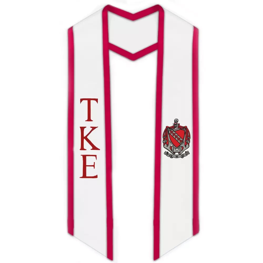 Tau Kappa Epsilon Trimmed Greek Lettered Graduation Stole w/ Crest