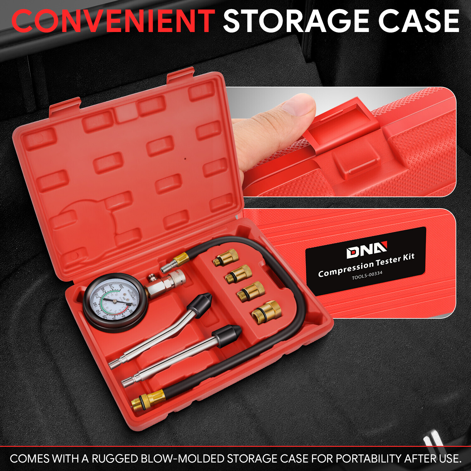 8 pcs Engine Cylinder Compression Auto Motorcycle Car Tester Detector Tool Kit